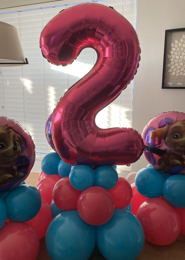 Large Balloon Centerpiece with Number Mylar