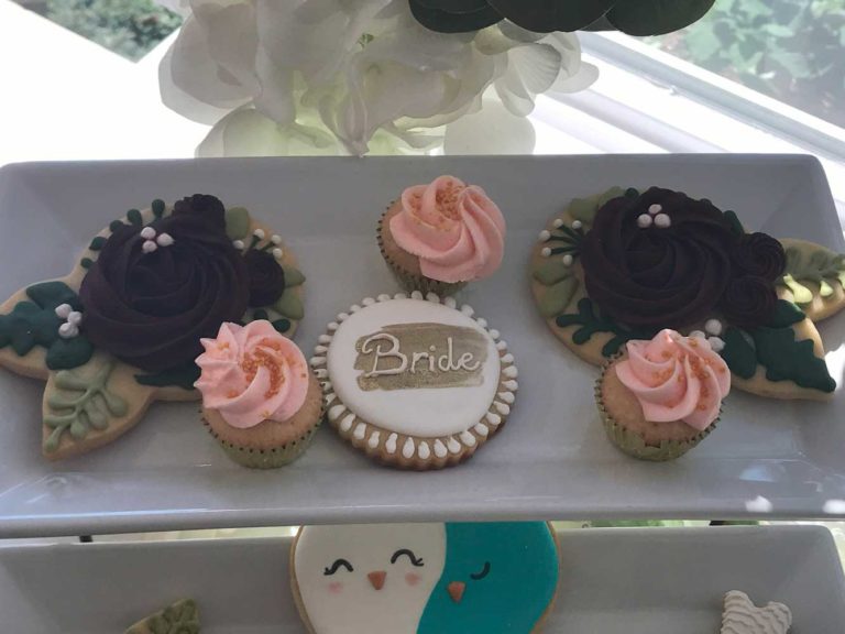 BRIDAL SHOWER THEMED DECORATED COOKIES AND CUPCAKES